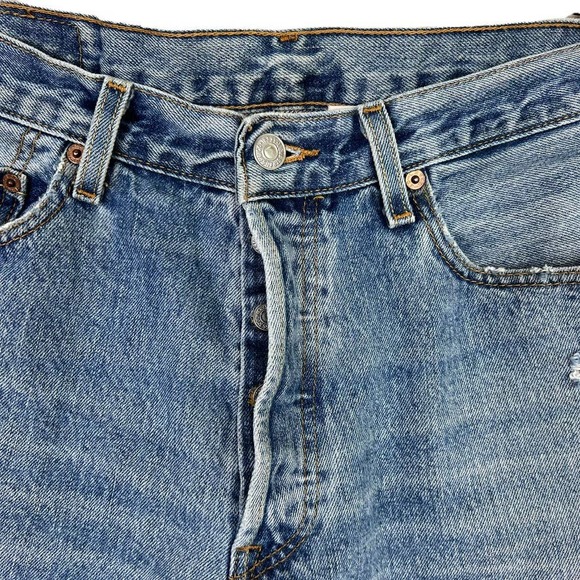 Levi's 501 Denim Cutoff Shorts Vintage with Button Fly Size 34 - Picture 4 of 11